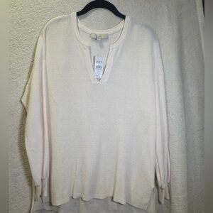 LOFT Off-White Textured Sweater